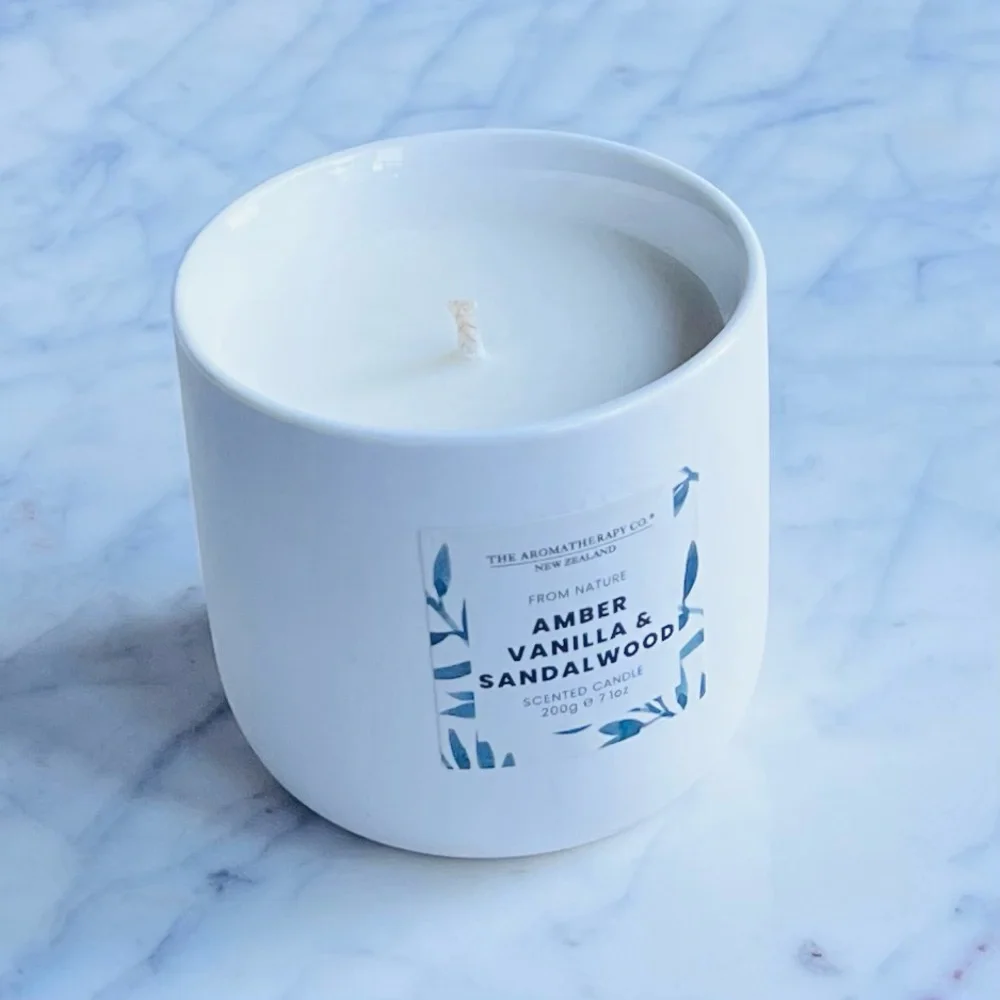 The Aromatherapy Co. Amber Vanilla and Sandalwood Scented Candle